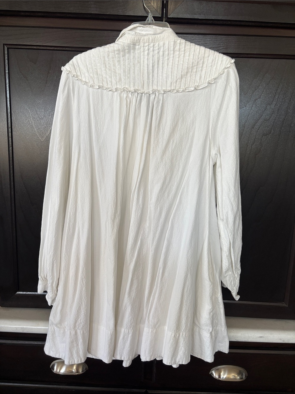 Free People White Ruffled Pintuck Button-Front Dress - Picture 3 of 3